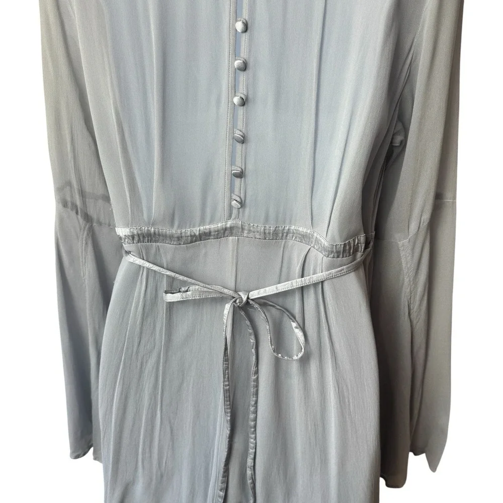 Anthropologie Ghost Bell Sleeve Grey Peasant Dress Fairy Renaissance Ethereal S - Picture 7 of 12
